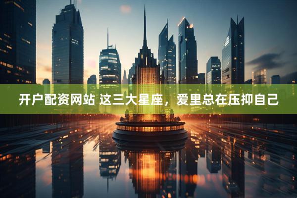 开户配资网站 这三大星座，爱里总在压抑自己
